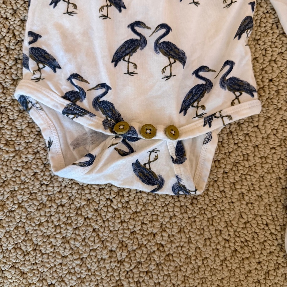Kate Quinn Blue “Woods” Print Kids Bodysuit and Swaddle Blanket - Picture 5 of 5